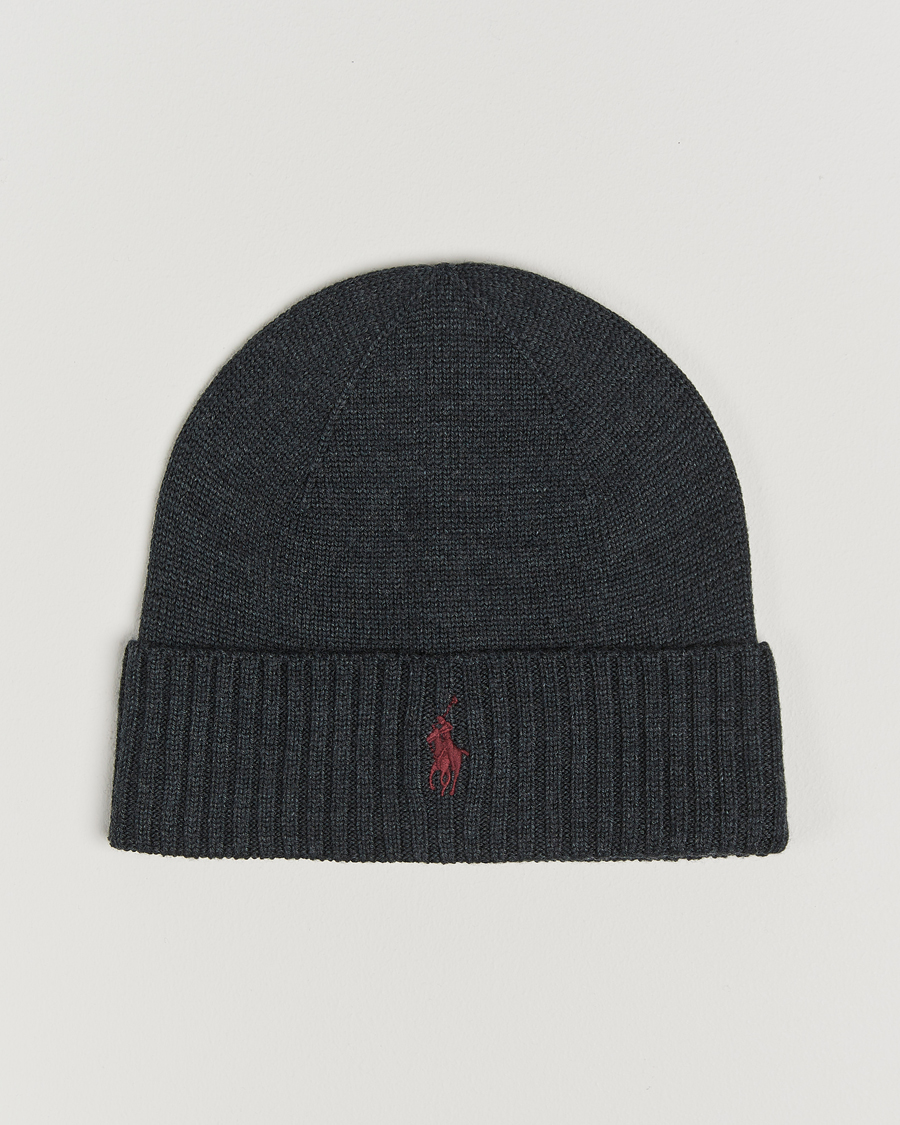 Herre | Polo Ralph Lauren Merino Beanie Dark Granite Heather | Polo Ralph Lauren | Merino Beanie Dark Granite Heather