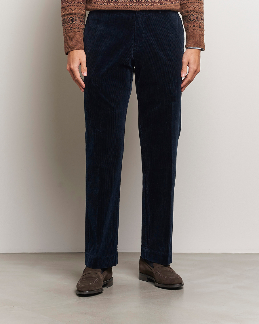 Herre | Bukser | Polo Ralph Lauren | Corduroy Pleated Trousers Aviator Navy