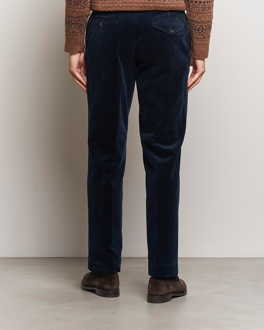 Herre | Bukser | Polo Ralph Lauren | Corduroy Pleated Trousers Aviator Navy