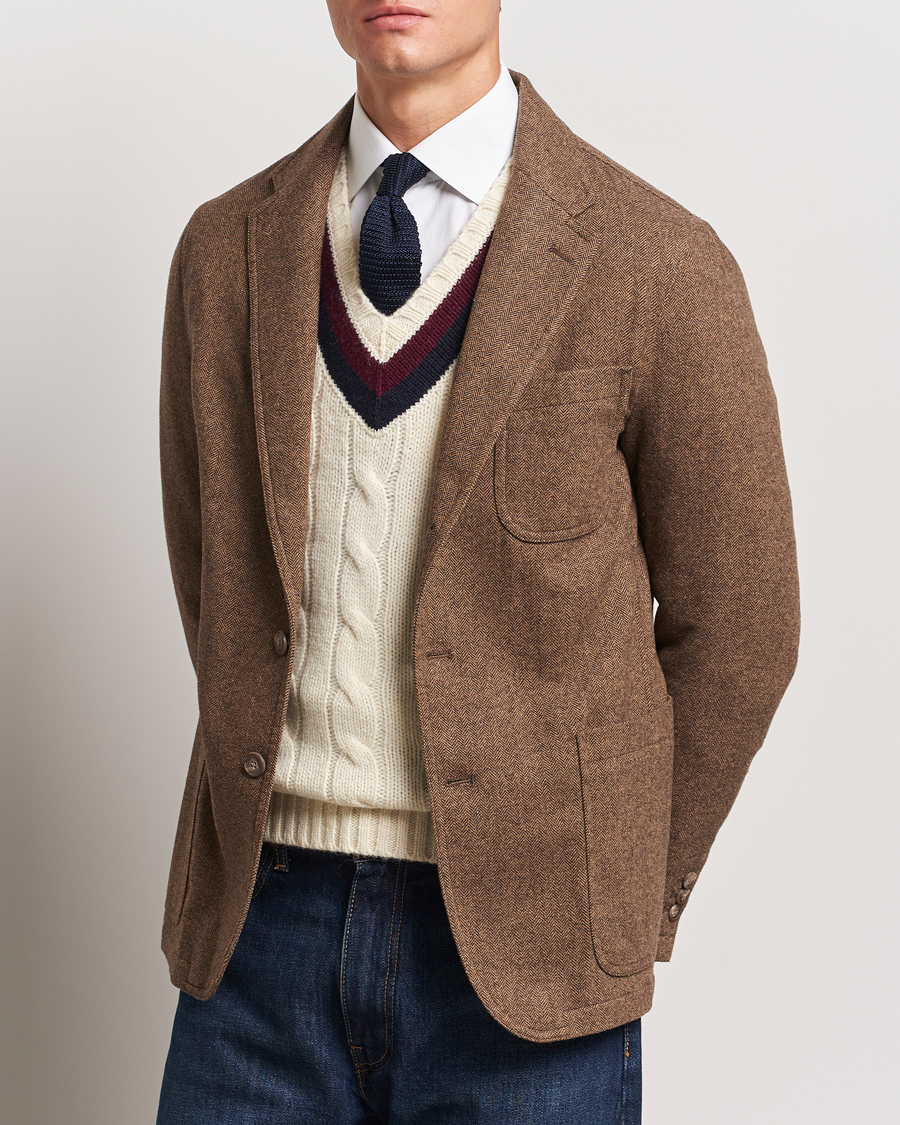 Herre | Blazere & jakker | Polo Ralph Lauren | Classic Herringbone Sportcoat Brown/Tan
