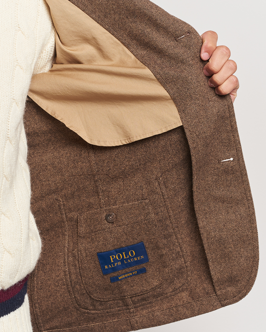Herre | Blazere & jakker | Polo Ralph Lauren | Classic Herringbone Sportcoat Brown/Tan