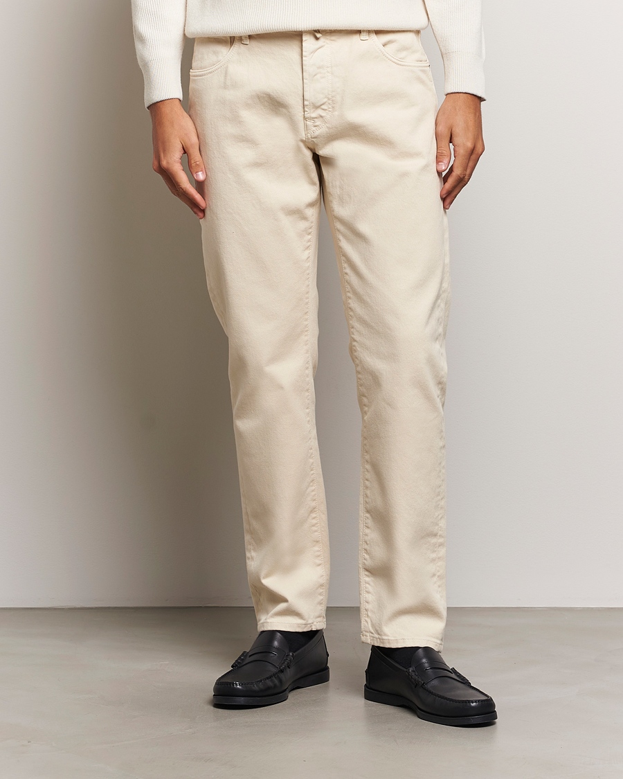 Herre | Bukser | Incotex | 5-Pocket Bull Denim Pants Off White