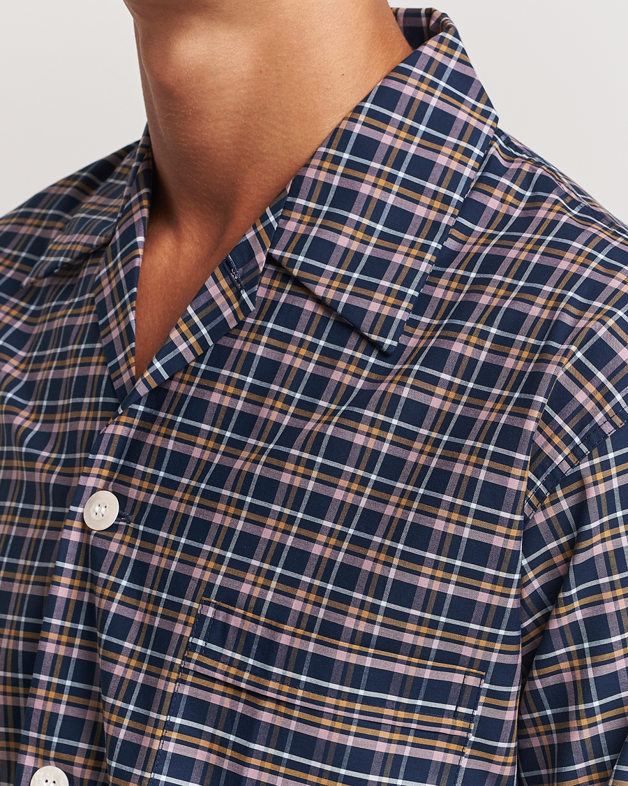 Herre | Derek Rose Cotton Checked Pyjama Set Navy | Derek Rose | Cotton Checked Pyjama Set Navy