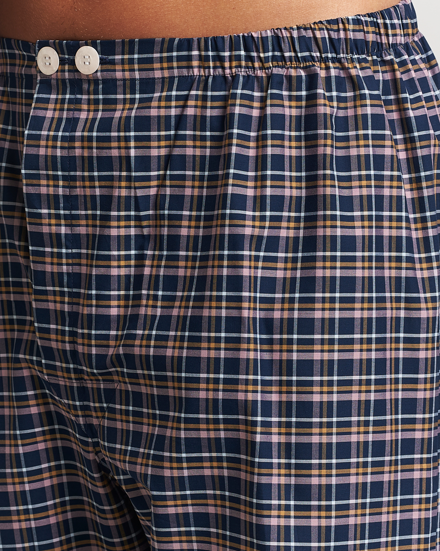 Herre | Derek Rose Cotton Checked Pyjama Set Navy | Derek Rose | Cotton Checked Pyjama Set Navy