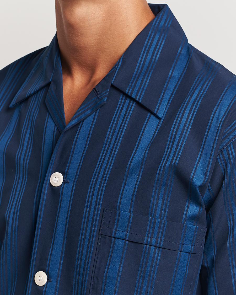 Herre | Derek Rose Striped Cotton Pyjama Set Navy | Derek Rose | Striped Cotton Pyjama Set Navy