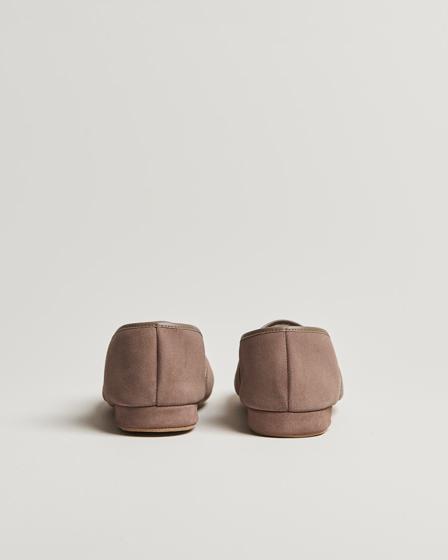 Herre | Derek Rose Crawford Sheepskin Suede Slippers Beige | Derek Rose | Crawford Sheepskin Suede Slippers Beige