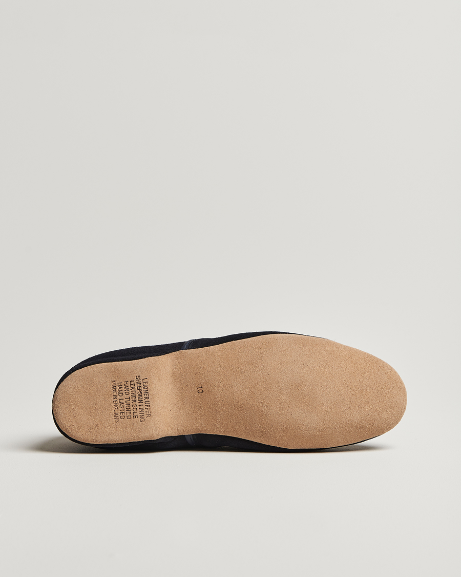 Herre | Sandaler & Hjemmesko | Derek Rose | Crawford Sheepskin Suede Slippers Navy