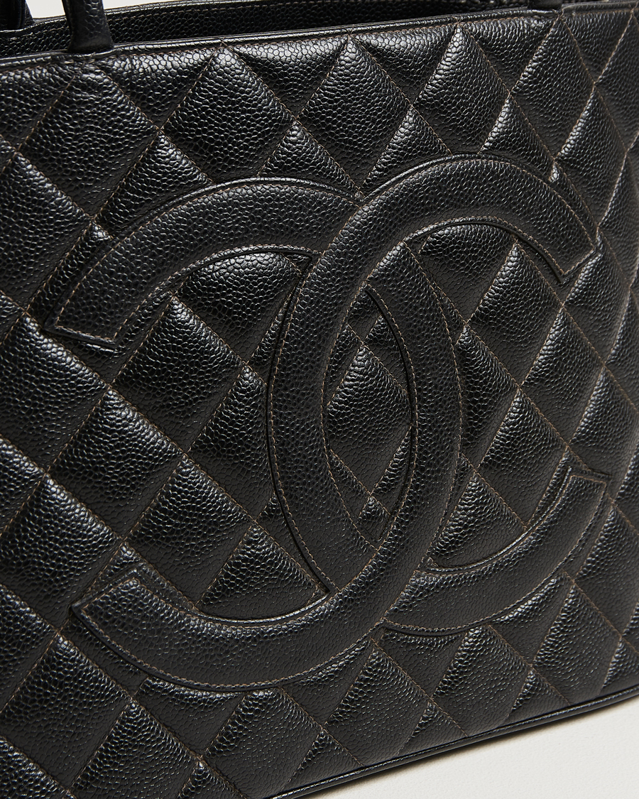 Herre | Chanel Pre-Owned Médallion Tote Bag Black Caviar | Chanel Pre-Owned | Médallion Tote Bag Black Caviar