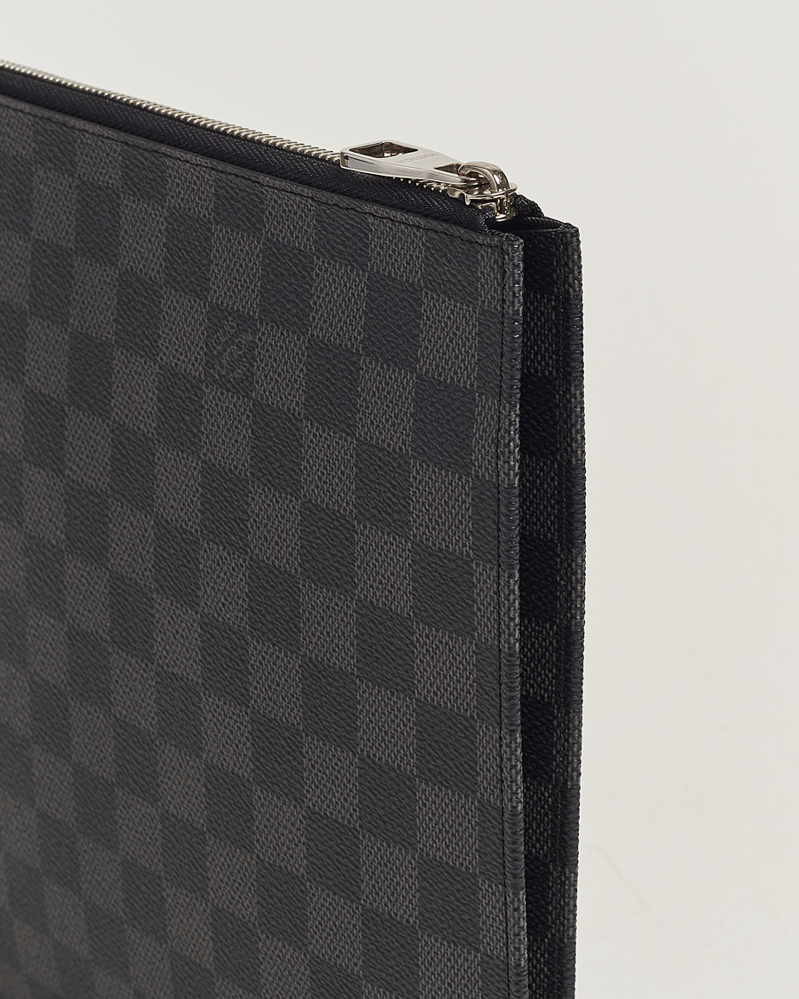 Herre | Louis Vuitton Pre-Owned Poche Joule GM Clutch Bag Damier Graphite | Louis Vuitton Pre-Owned | Poche Joule GM Clutch Bag Damier Graphite