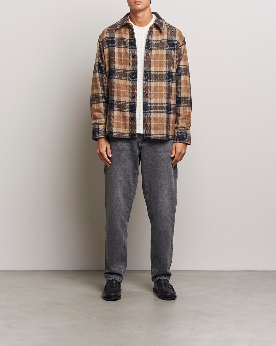 Herre | Skjorter | A.P.C. | Bobby Wool Checked Overshirt Beige Check