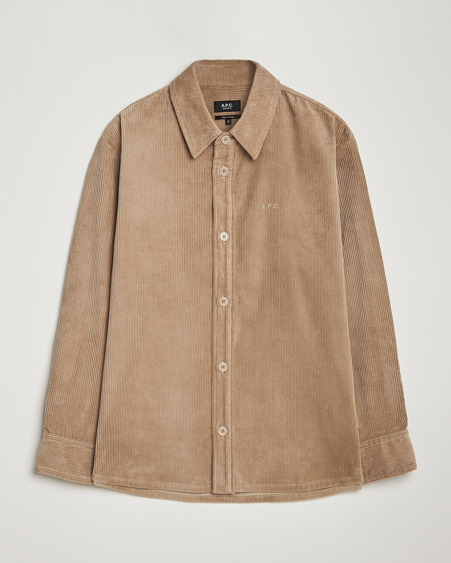 Herre | Skjorter | A.P.C. | Bobby Corduroy Overshirt Beige