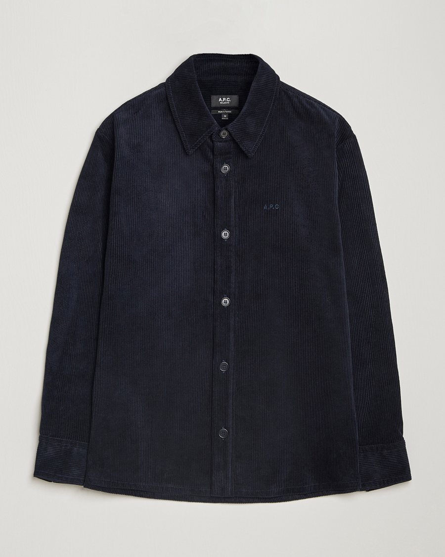 Herre | Skjorter | A.P.C. | Bobby Corduroy Overshirt Dark Navy