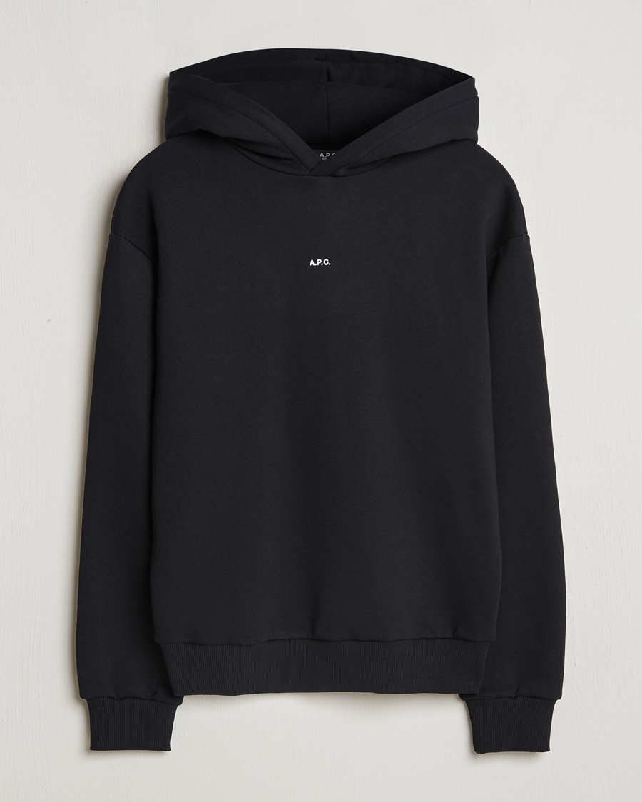 Herre | Trøjer | A.P.C. | Boxy Micro Center Logo Hoodie Black