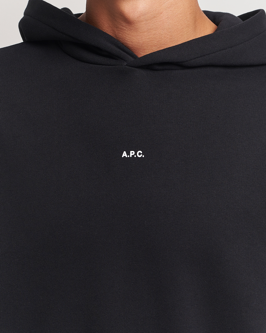 Herre | Trøjer | A.P.C. | Boxy Micro Center Logo Hoodie Black