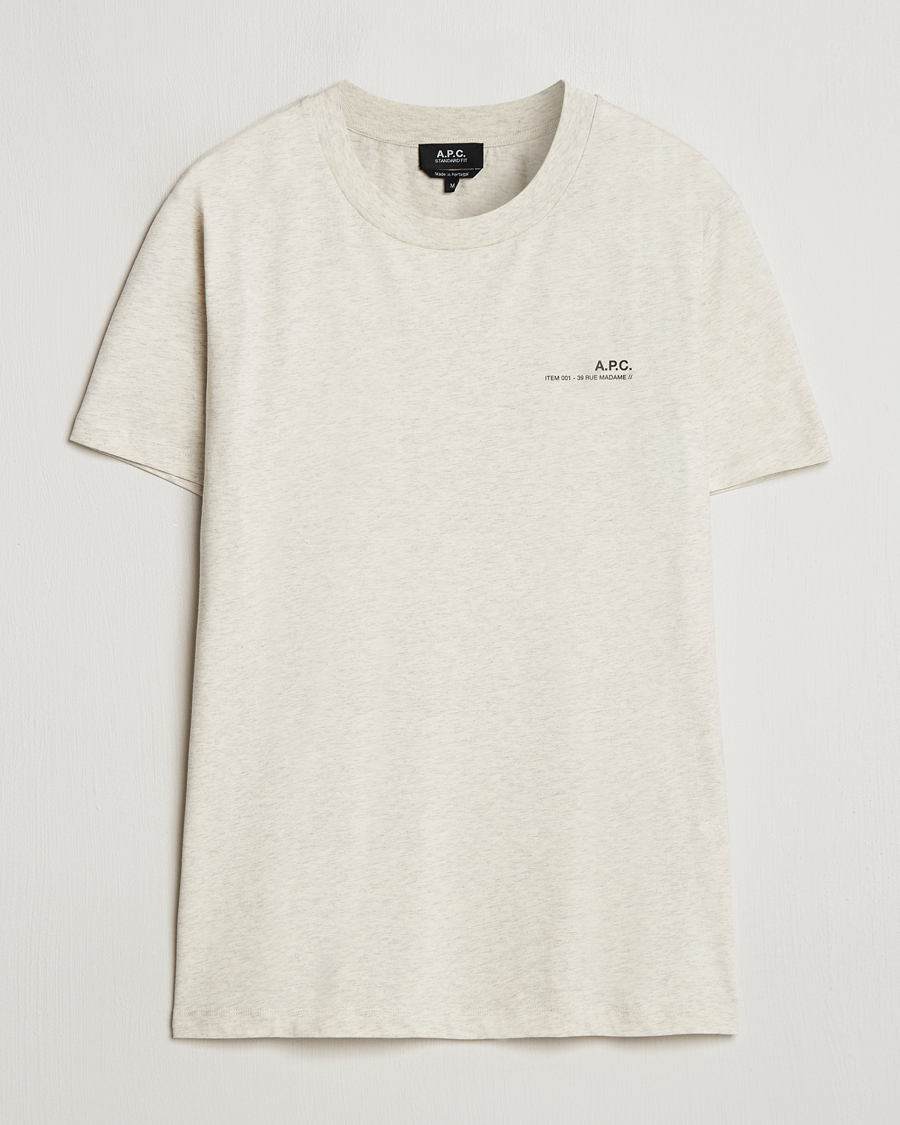 Herre | T-Shirts | A.P.C. | Item T-Shirt Ecru Chine