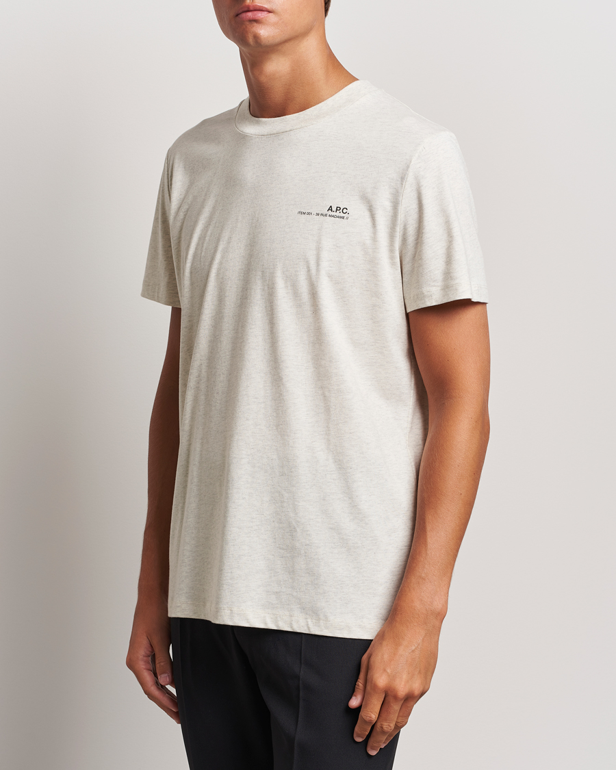 Herre | T-Shirts | A.P.C. | Item T-Shirt Ecru Chine