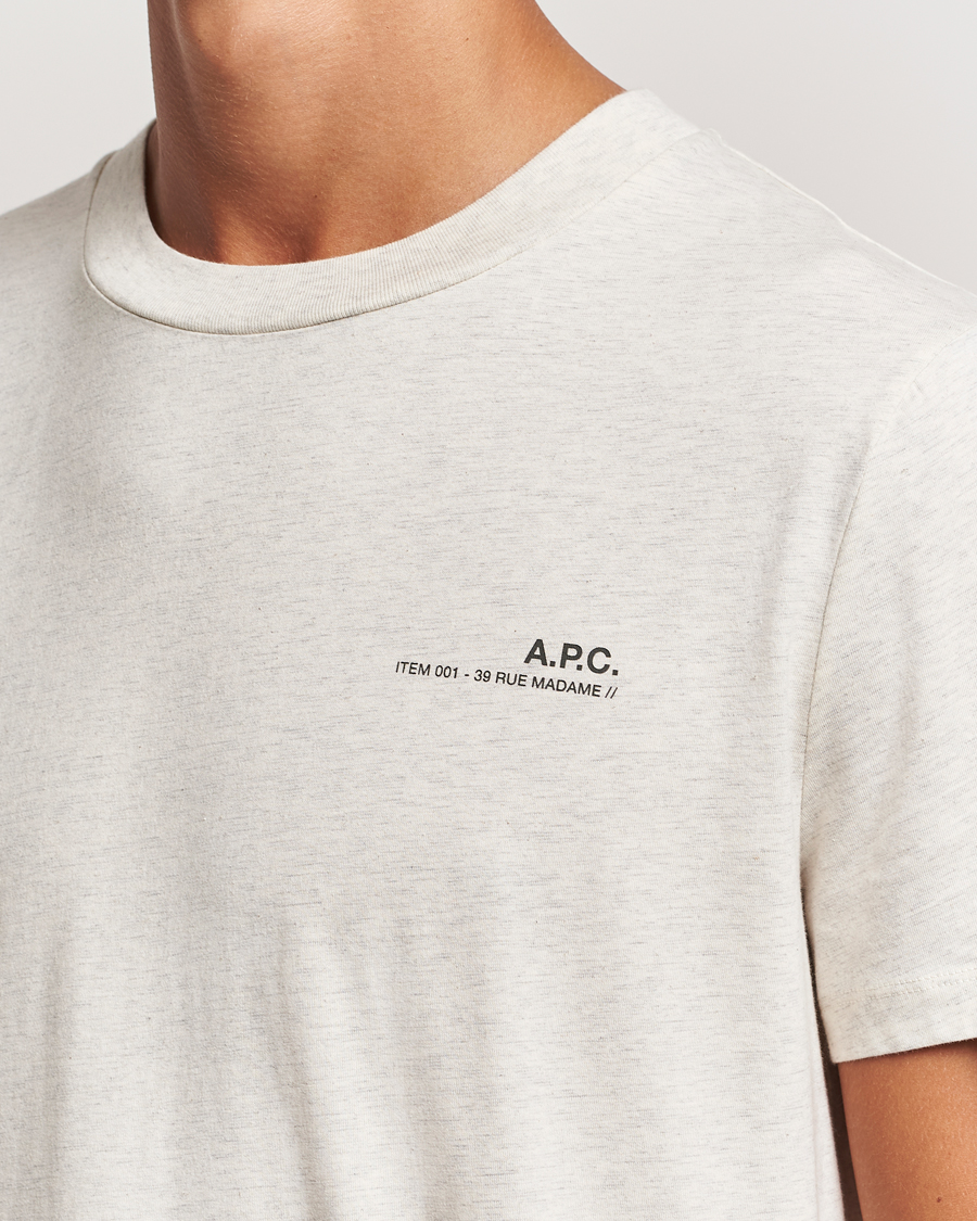 Herre | T-Shirts | A.P.C. | Item T-Shirt Ecru Chine