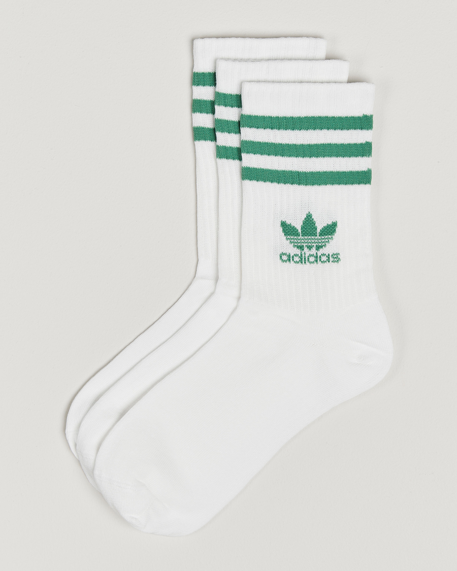 Herre | Undertøj | adidas Originals | 3-Pack Crew Sock White/Green