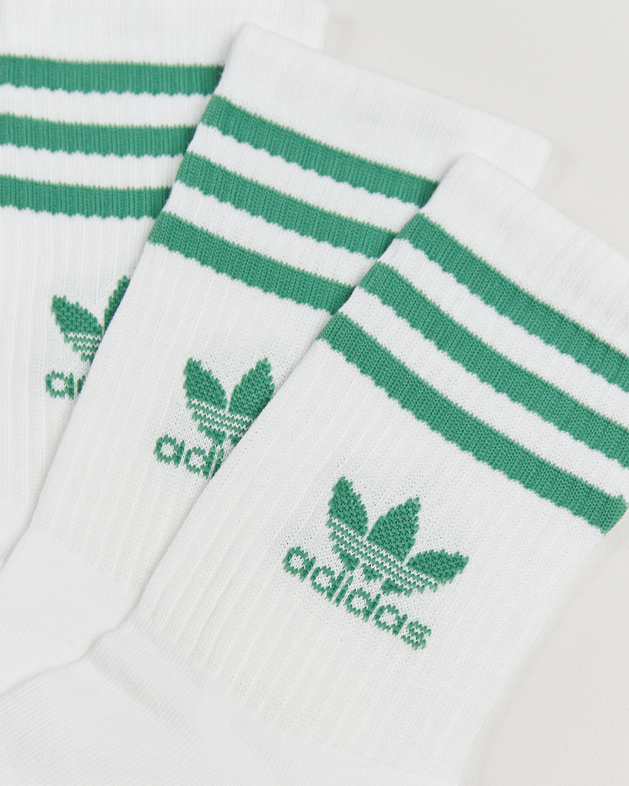Herre | Undertøj | adidas Originals | 3-Pack Crew Sock White/Green