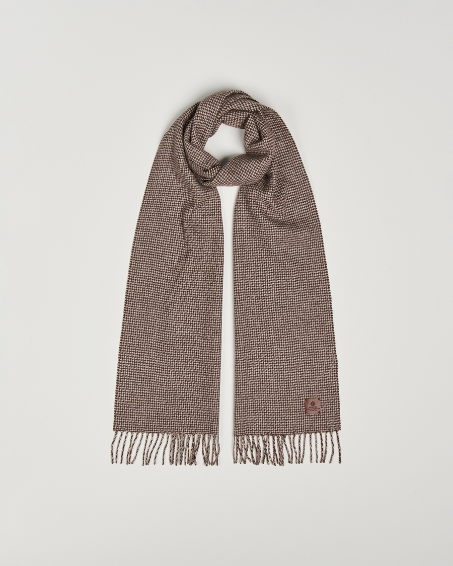 Herre | Amanda Christensen Merino Wool Dogtooth Scarf Beige Melange | Amanda Christensen | Merino Wool Dogtooth Scarf Beige Melange