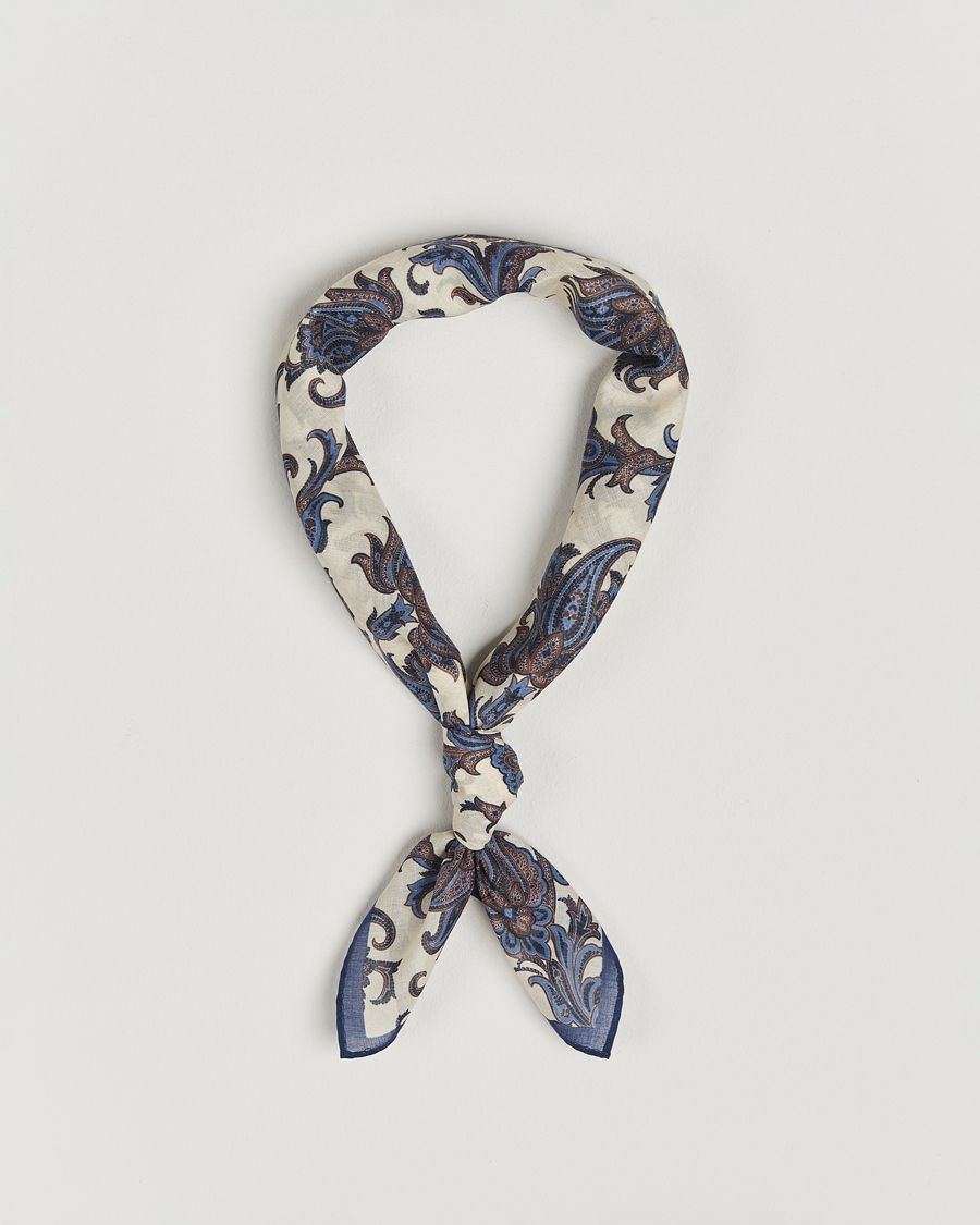 Herre | Amanda Christensen Cotton Voilé Printed Paisley Bandana White | Amanda Christensen | Cotton Voilé Printed Paisley Bandana White