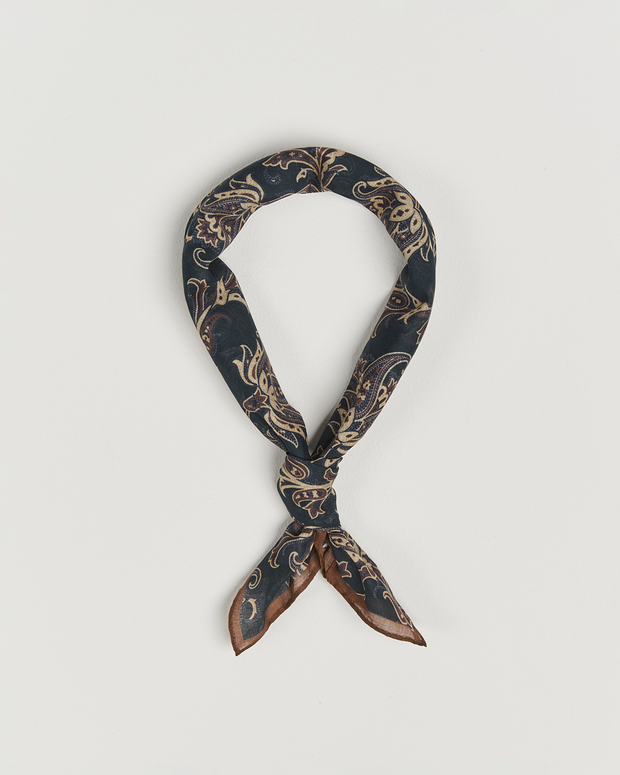 Herre | Amanda Christensen Cotton Voilé Printed Paisley Bandana Black | Amanda Christensen | Cotton Voilé Printed Paisley Bandana Black