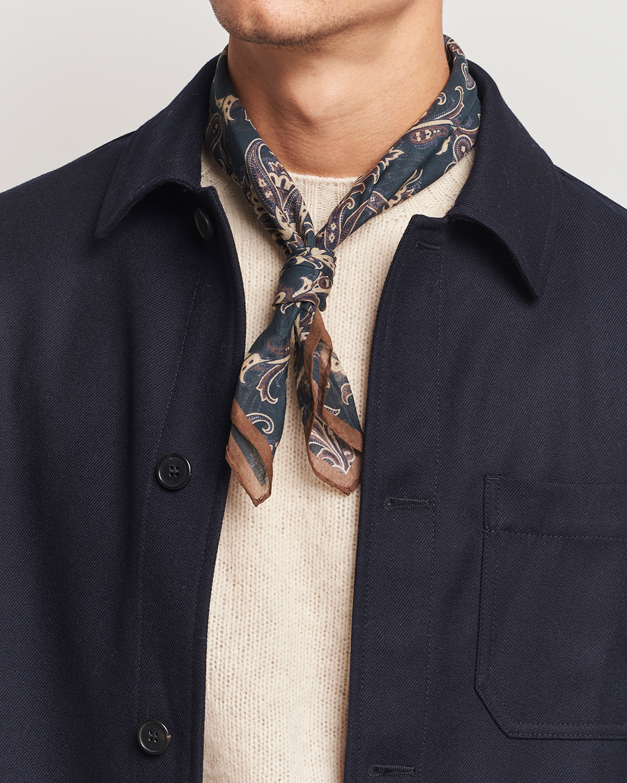 Herre | Amanda Christensen Cotton Voilé Printed Paisley Bandana Black | Amanda Christensen | Cotton Voilé Printed Paisley Bandana Black