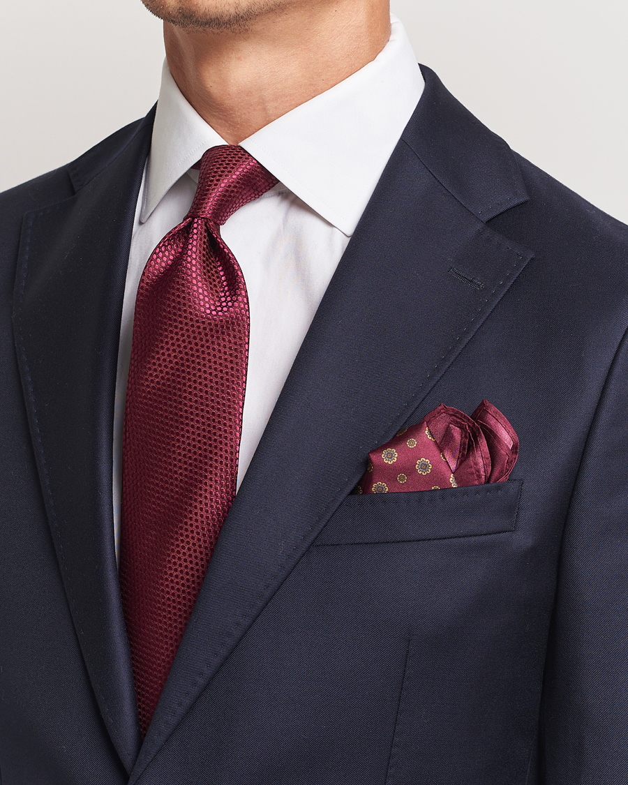 Herre | Amanda Christensen Box Set Silk 8 cm Tie And Pocket Square Bordeaux | Amanda Christensen | Box Set Silk 8 cm Tie And Pocket Square Bordeaux