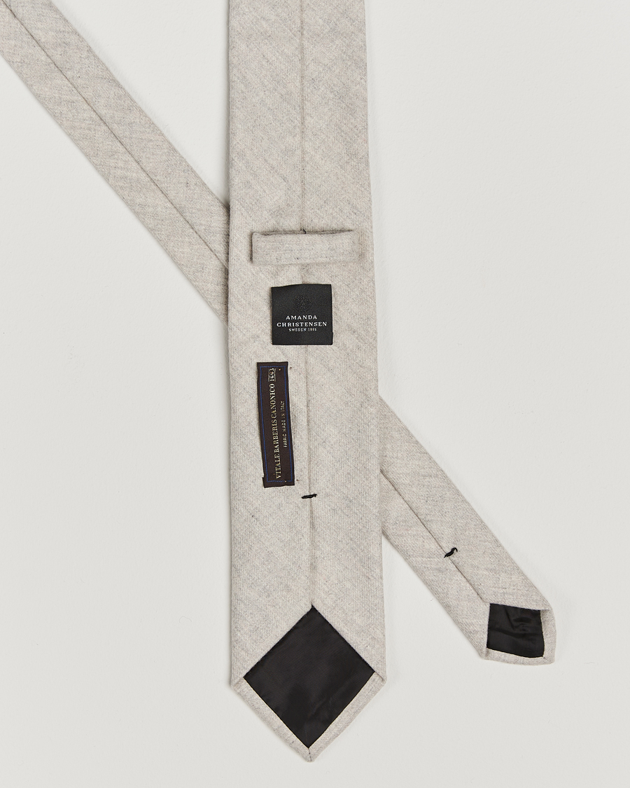 Herre | Amanda Christensen Wool Flannel 8cm Tie Light Beige | Amanda Christensen | Wool Flannel 8cm Tie Light Beige