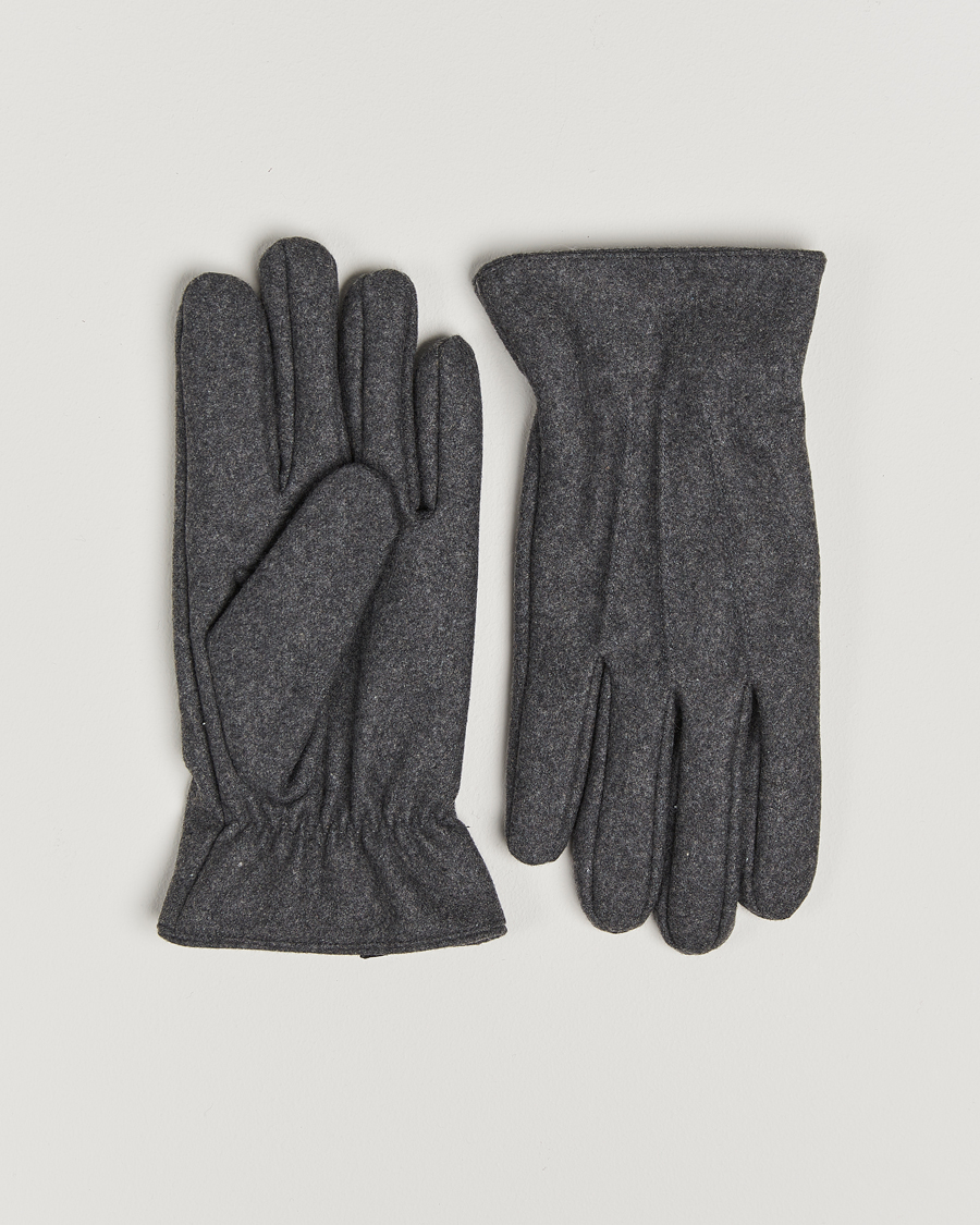 Herre | Handsker | Amanda Christensen | Lined Wool Gloves Grey Melange