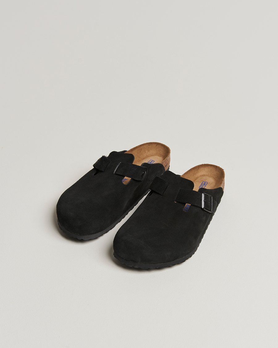 Herre | Sandaler & Hjemmesko | BIRKENSTOCK | Boston Soft Footbed Black Suede