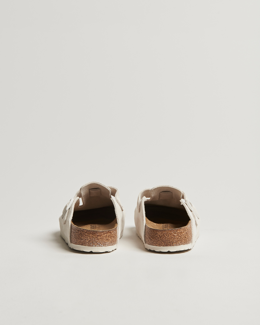 Herre | BIRKENSTOCK Boston Classic Footbed Antique White Suede | BIRKENSTOCK | Boston Classic Footbed Antique White Suede