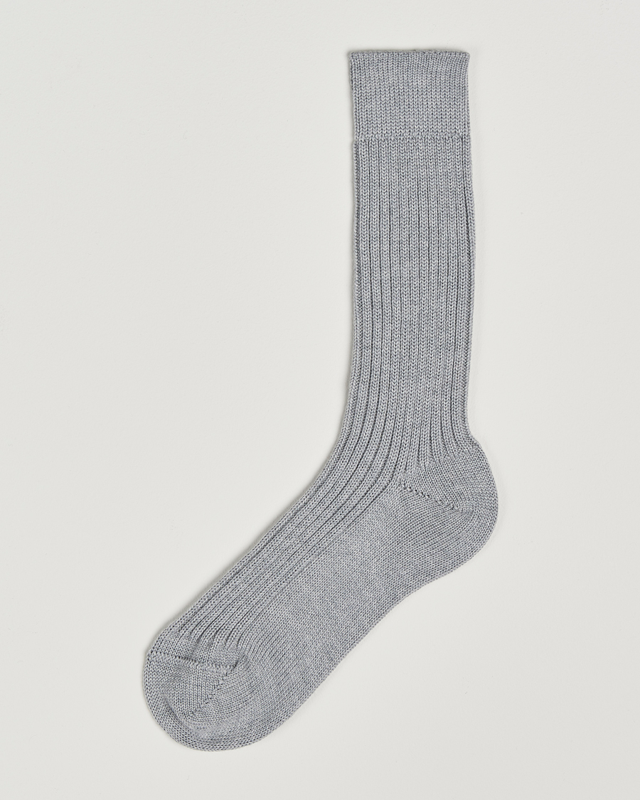Herre | Undertøj | Bresciani | Heavy Wool Socks Light Grey