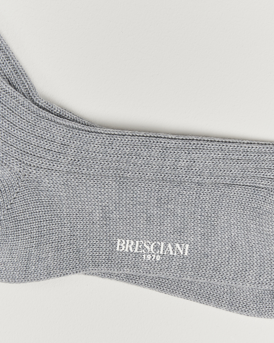Herre | Undertøj | Bresciani | Heavy Wool Socks Light Grey