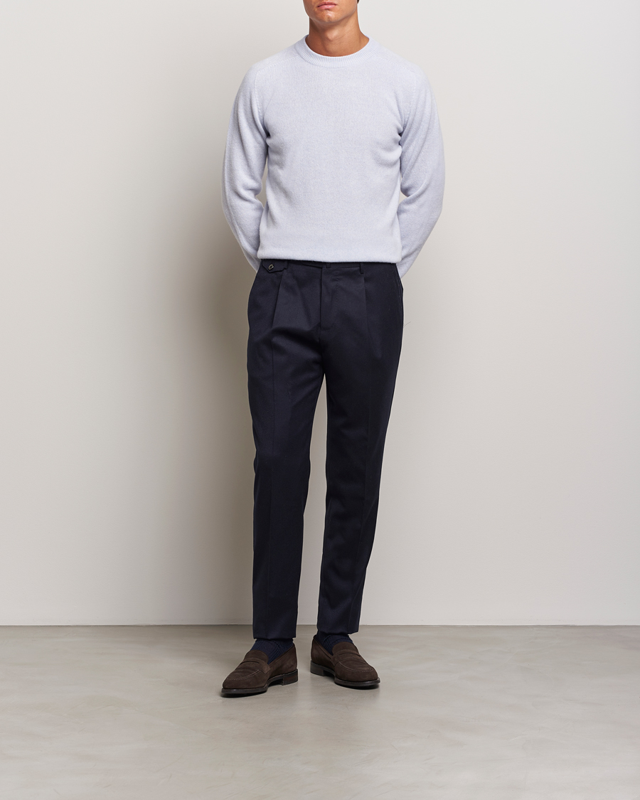 Herre | Trøjer | Altea | Wool/Cashmere Crew Neck Pullover Light Blue
