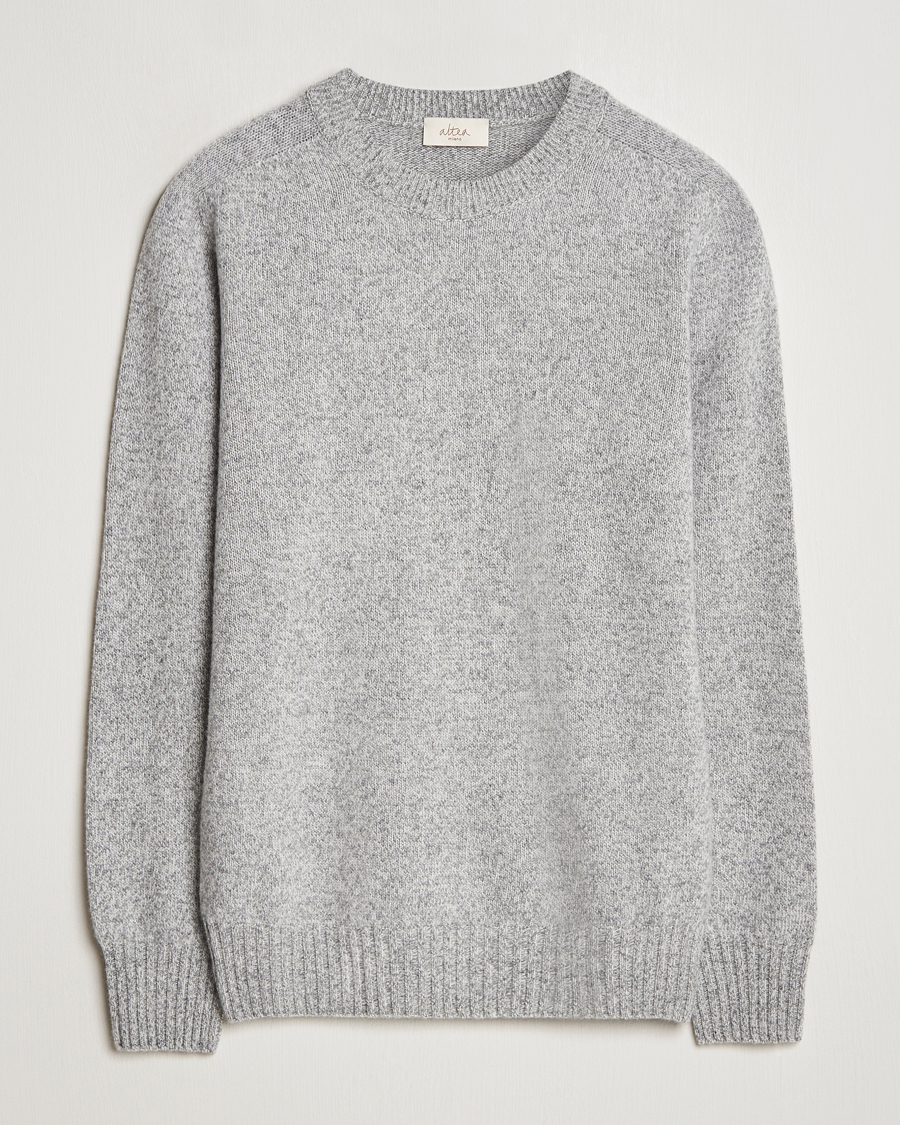 Herre | Trøjer | Altea | Wool/Cashmere Crew Neck Pullover Grey Melange