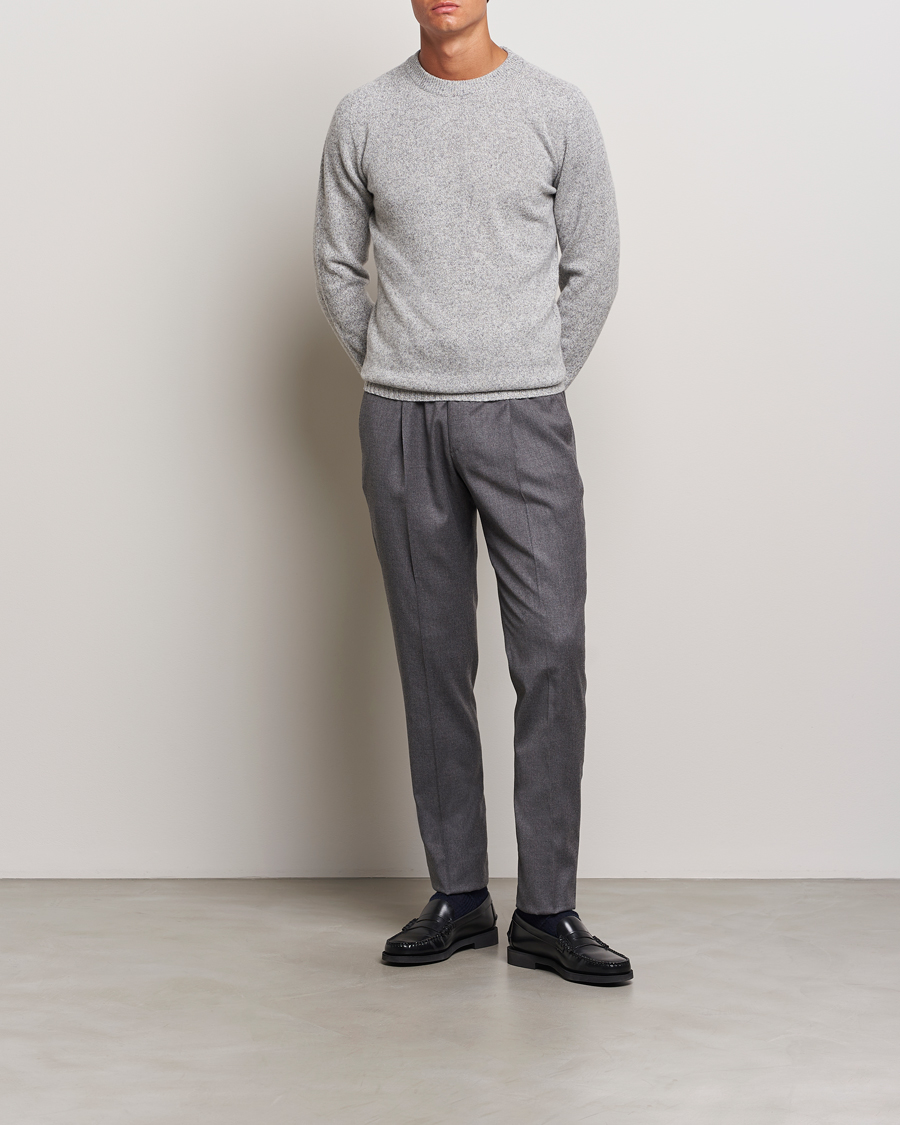 Herre | Trøjer | Altea | Wool/Cashmere Crew Neck Pullover Grey Melange