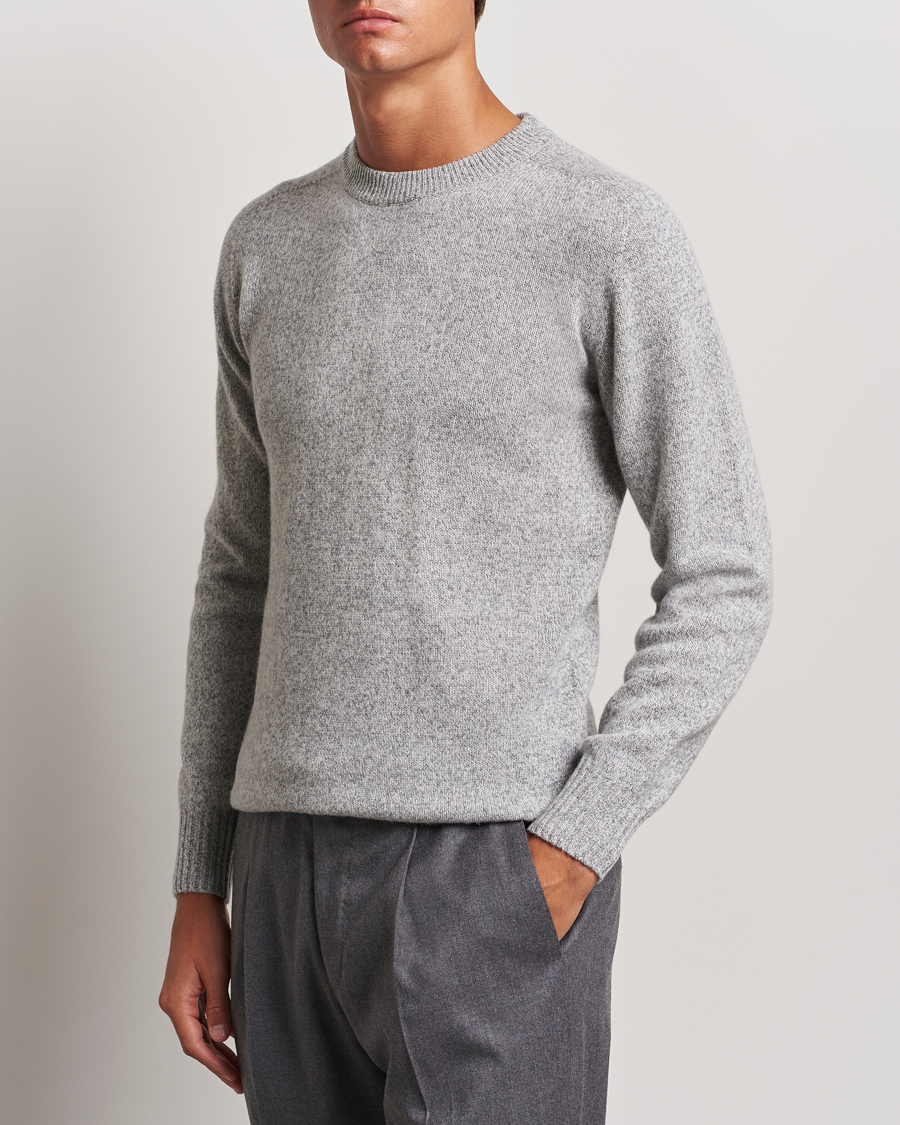 Herre | Trøjer | Altea | Wool/Cashmere Crew Neck Pullover Grey Melange