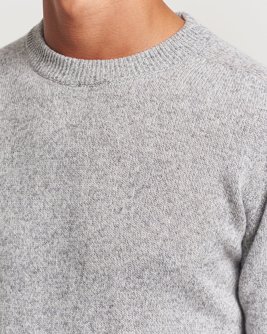 Herre | Trøjer | Altea | Wool/Cashmere Crew Neck Pullover Grey Melange
