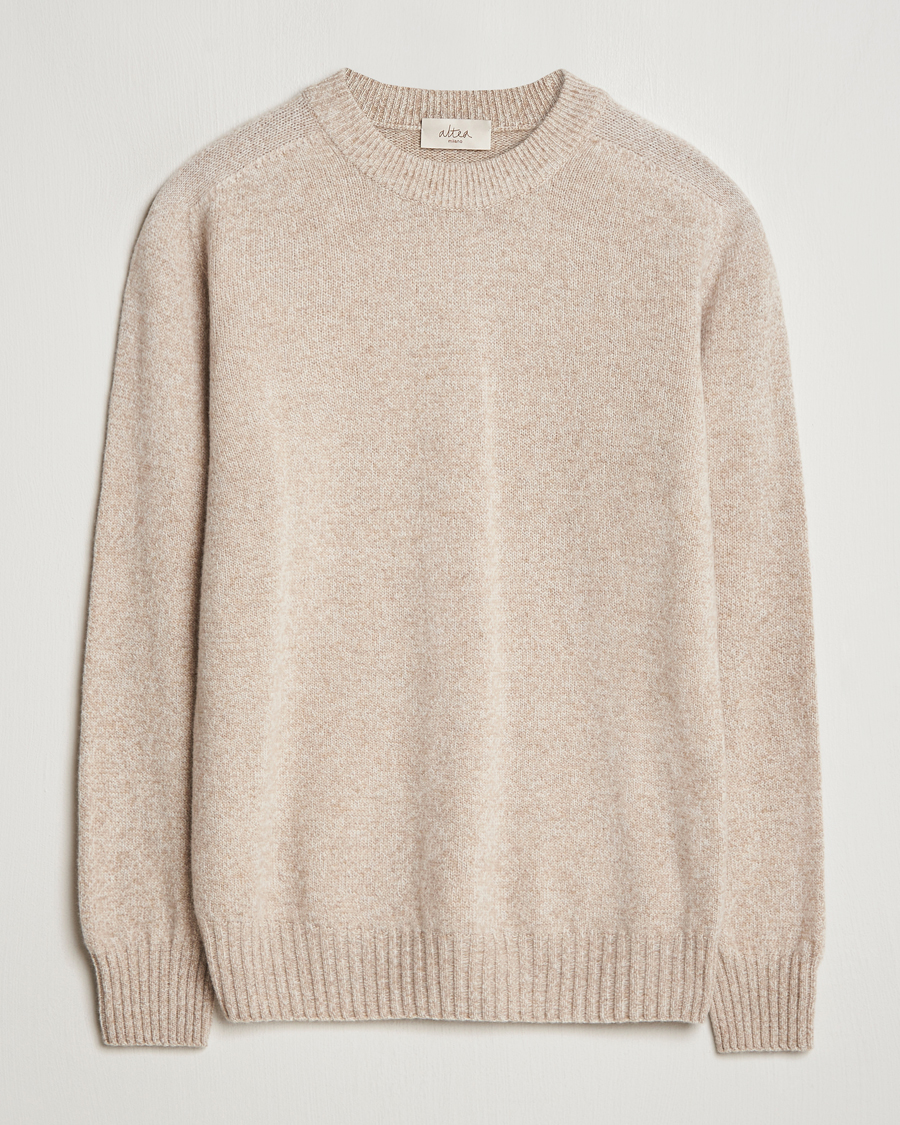 Herre | Trøjer | Altea | Wool/Cashmere Crew Neck Pullover Beige Melange