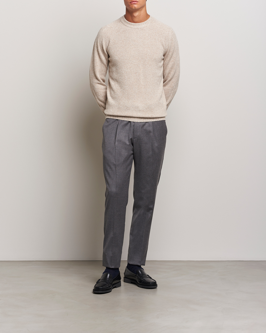Herre | Trøjer | Altea | Wool/Cashmere Crew Neck Pullover Beige Melange