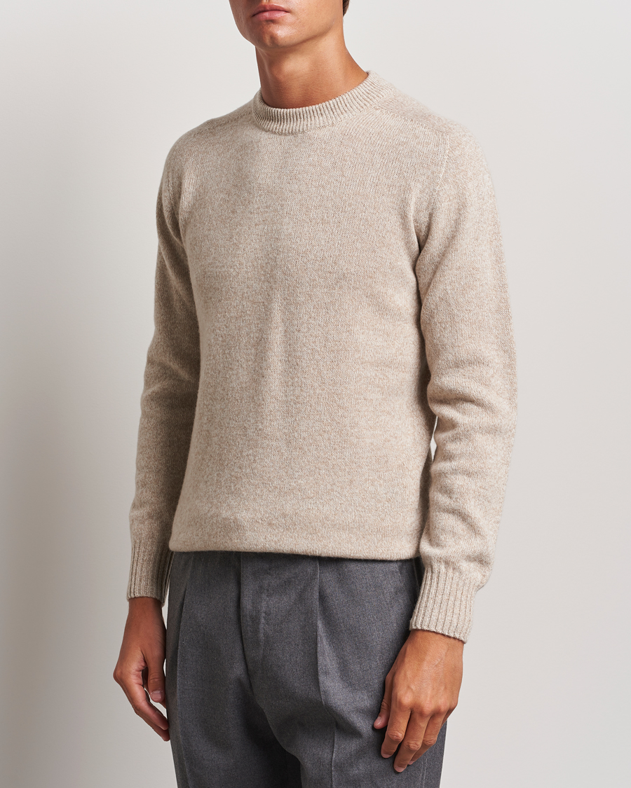 Herre | Trøjer | Altea | Wool/Cashmere Crew Neck Pullover Beige Melange