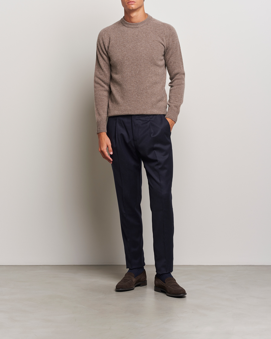 Herre | Trøjer | Altea | Wool/Cashmere Crew Neck Pullover Taupe