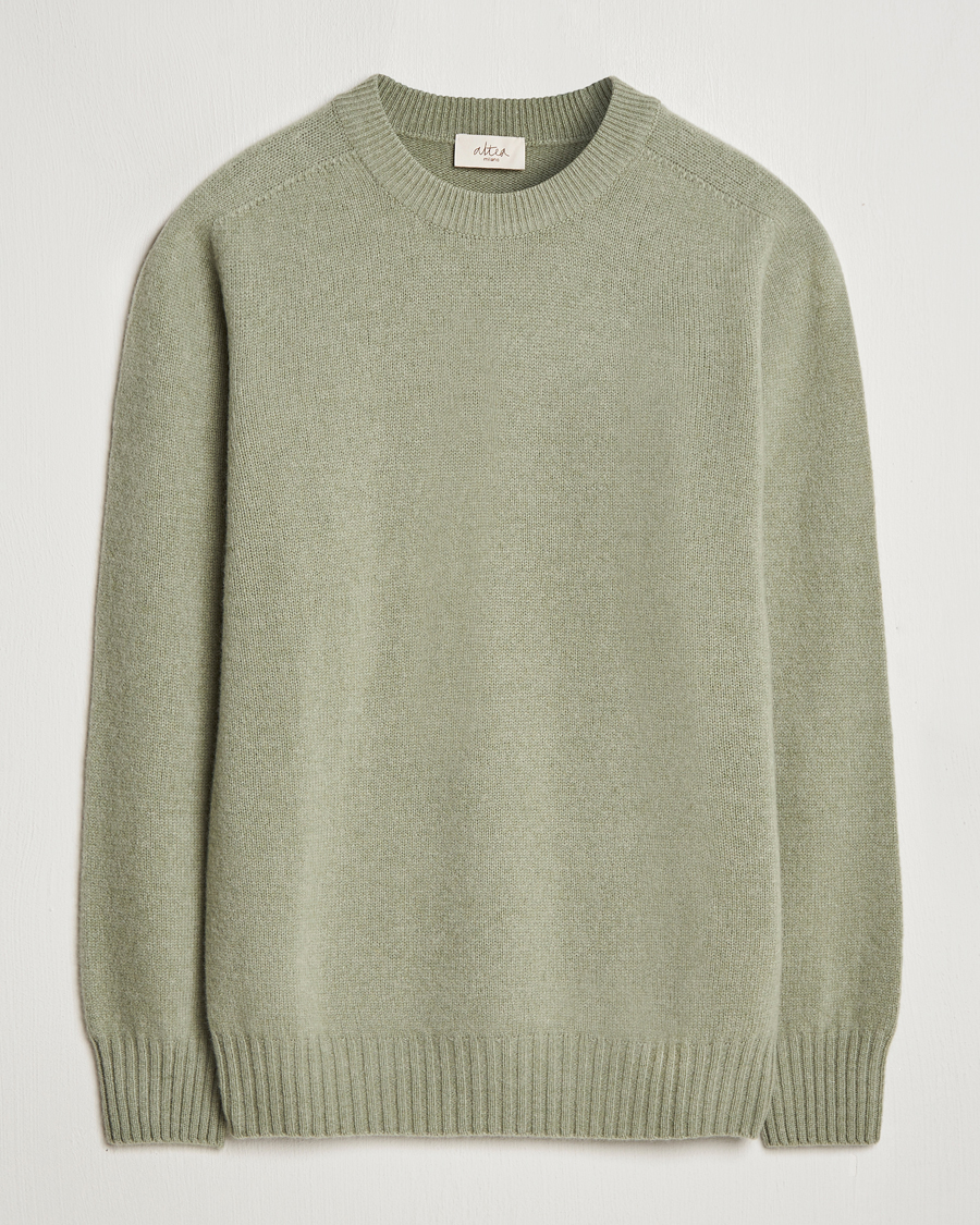 Herre | Trøjer | Altea | Wool/Cashmere Crew Neck Pullover Sage