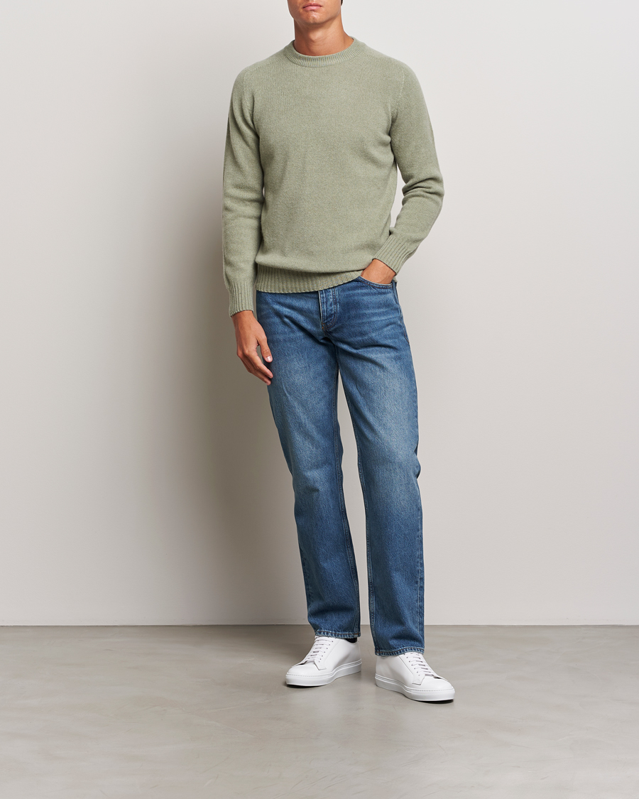 Herre | Trøjer | Altea | Wool/Cashmere Crew Neck Pullover Sage