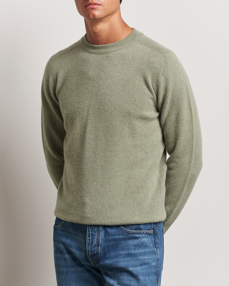 Herre | Trøjer | Altea | Wool/Cashmere Crew Neck Pullover Sage
