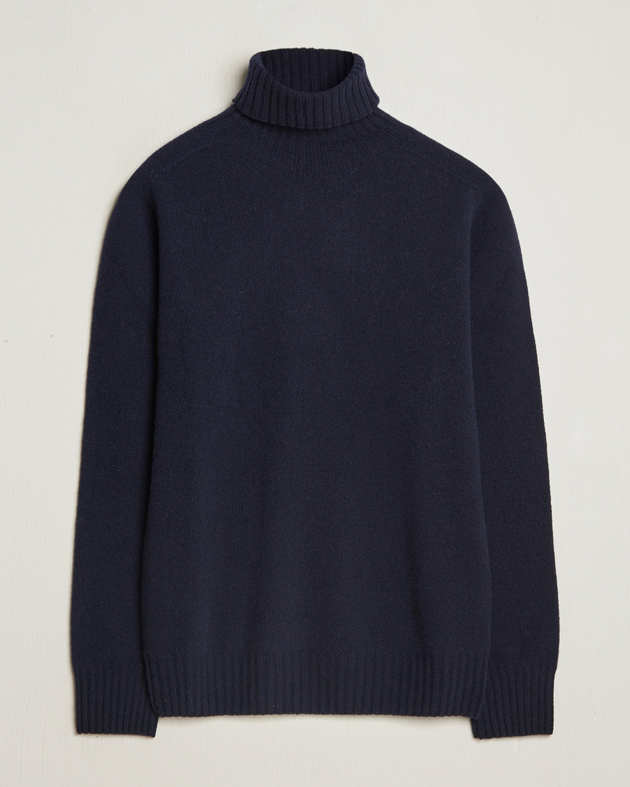 Herre | Trøjer | Altea | Wool/Cashmere Rollneck Navy