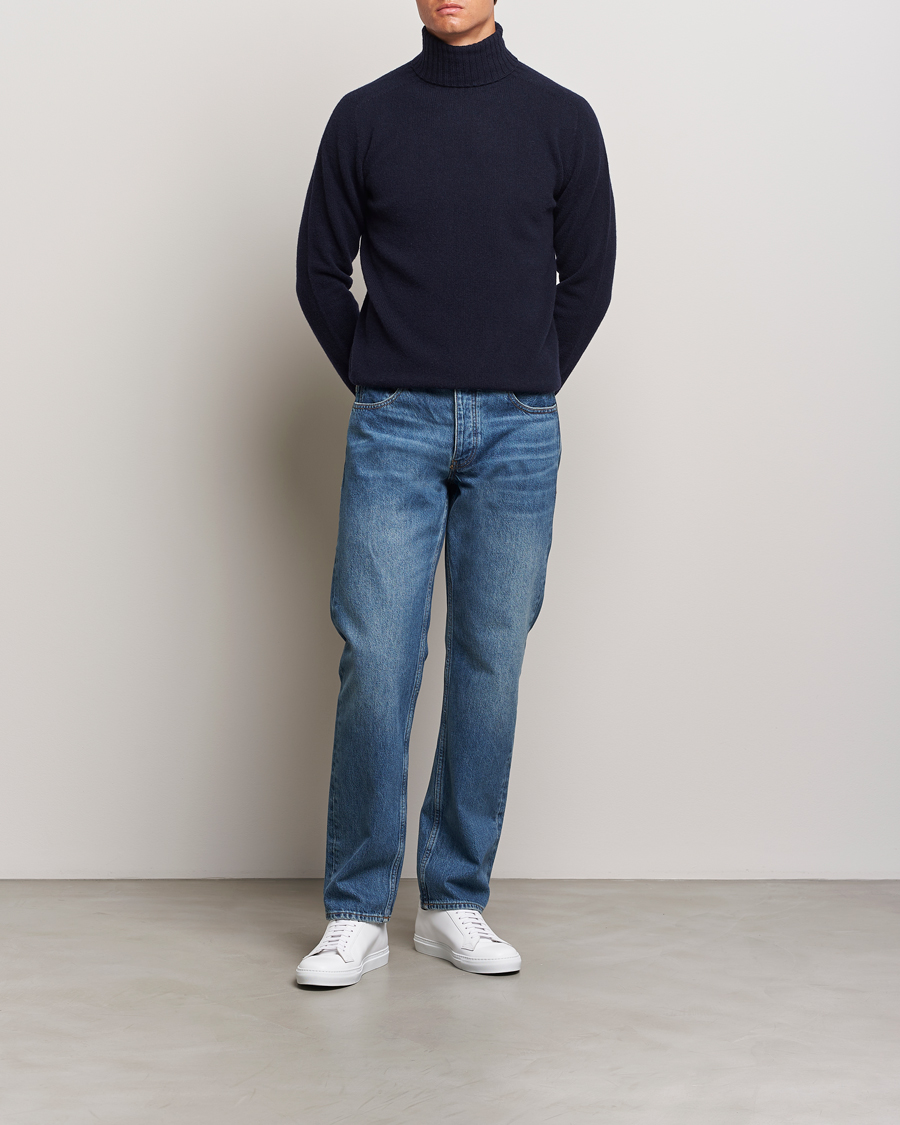 Herre | Trøjer | Altea | Wool/Cashmere Rollneck Navy