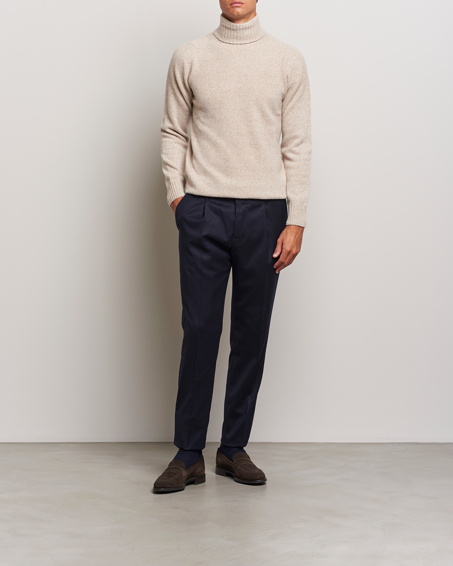 Herre | Trøjer | Altea | Wool/Cashmere Rollneck Beige Melange