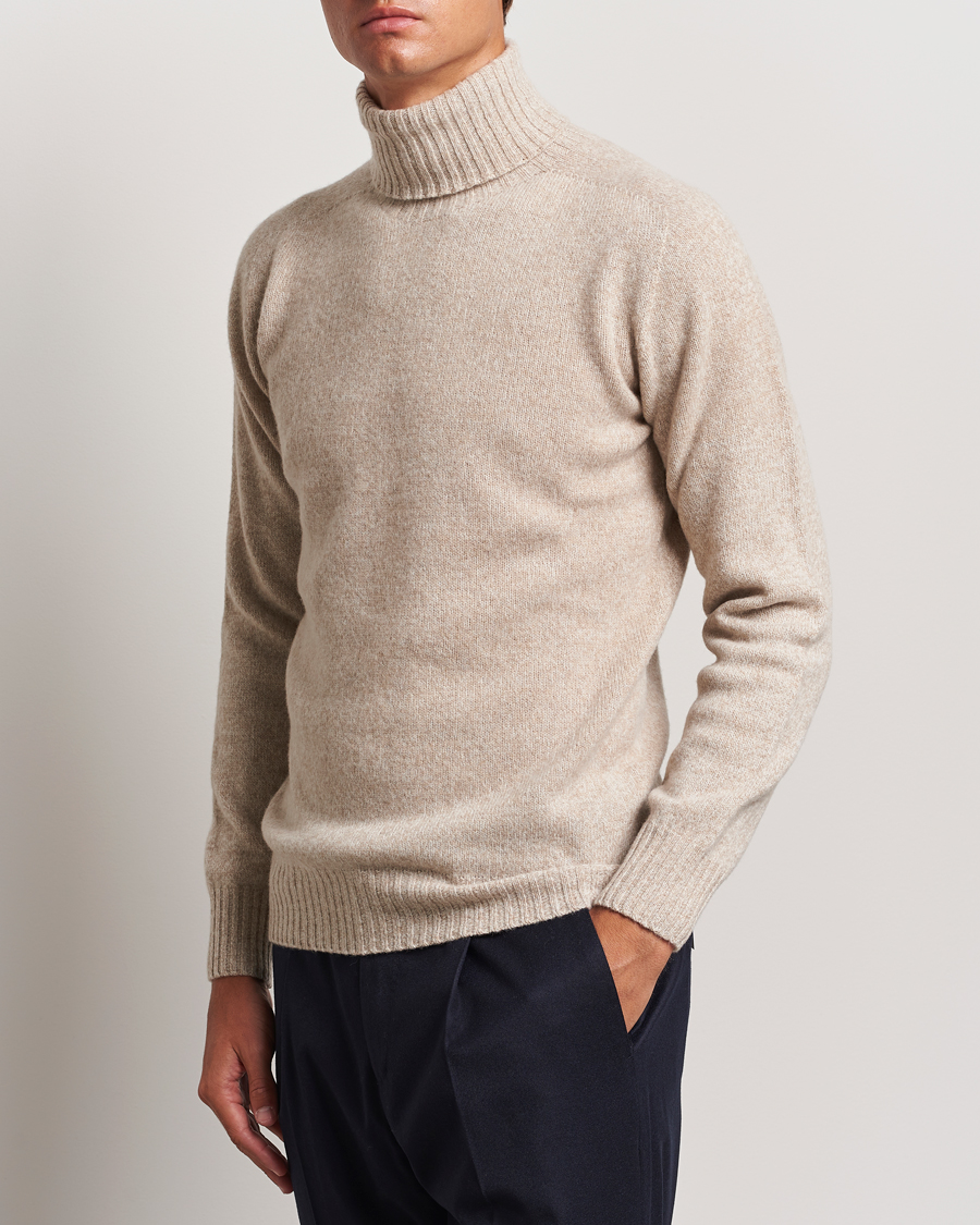 Herre | Trøjer | Altea | Wool/Cashmere Rollneck Beige Melange